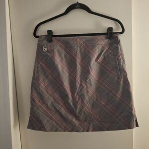 Golf America Plaid Gray and Pink Women's Skort